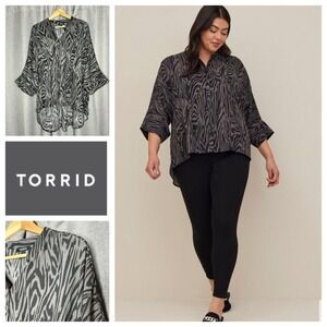 Torrid Zebra‎ Print Chiffon Shirt Kimono 2X